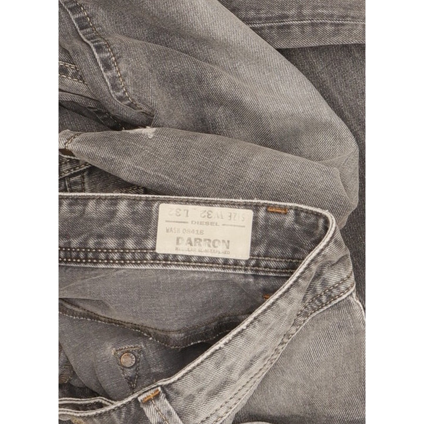 Diesel Darron Men Grey Tapered Slim Jeans W32 L32