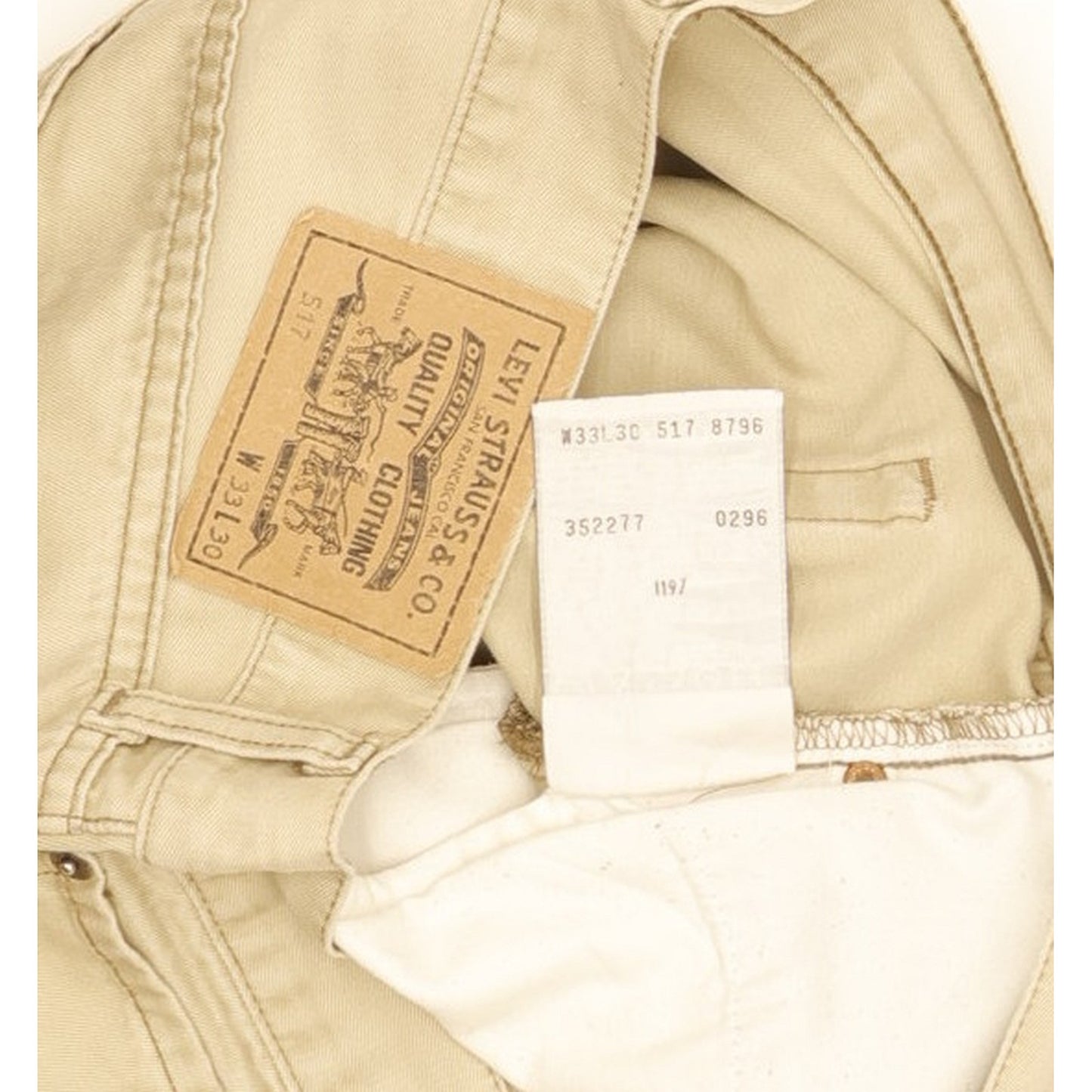 Levi's 517 Men Beige Straight Regular Jeans W33 L30