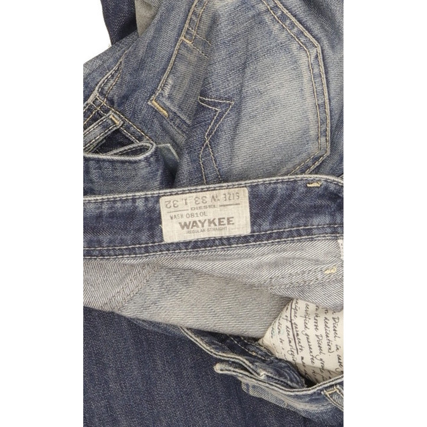 Diesel Waykee Men Blue Straight Regular Jeans W33 L32