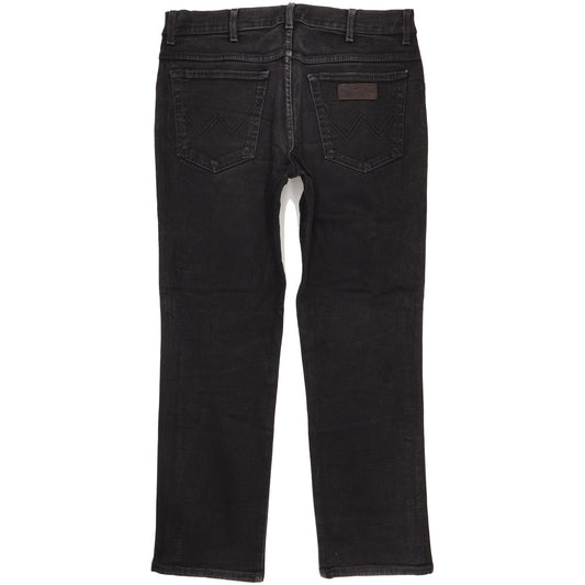 Wrangler Texas Men Black Straight Regular Stretch Jeans W36 L29