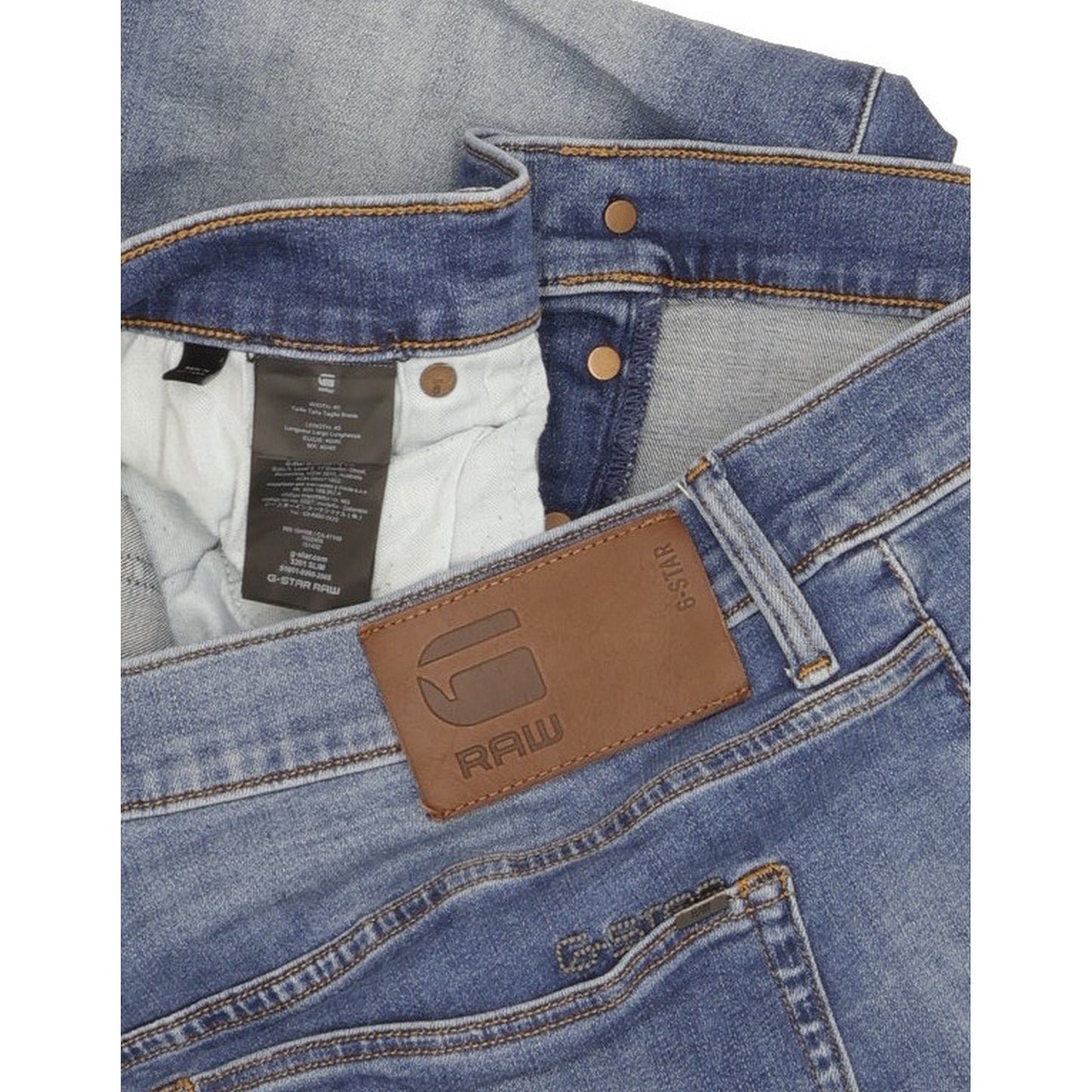G-Star 3301 Men Blue Straight Slim Stretch Jeans W40 L40