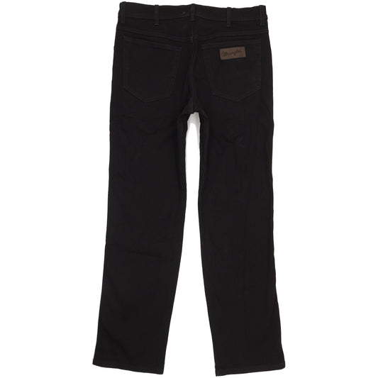 Wrangler Texas Men Black Straight Regular Stretch Jeans W35 L32