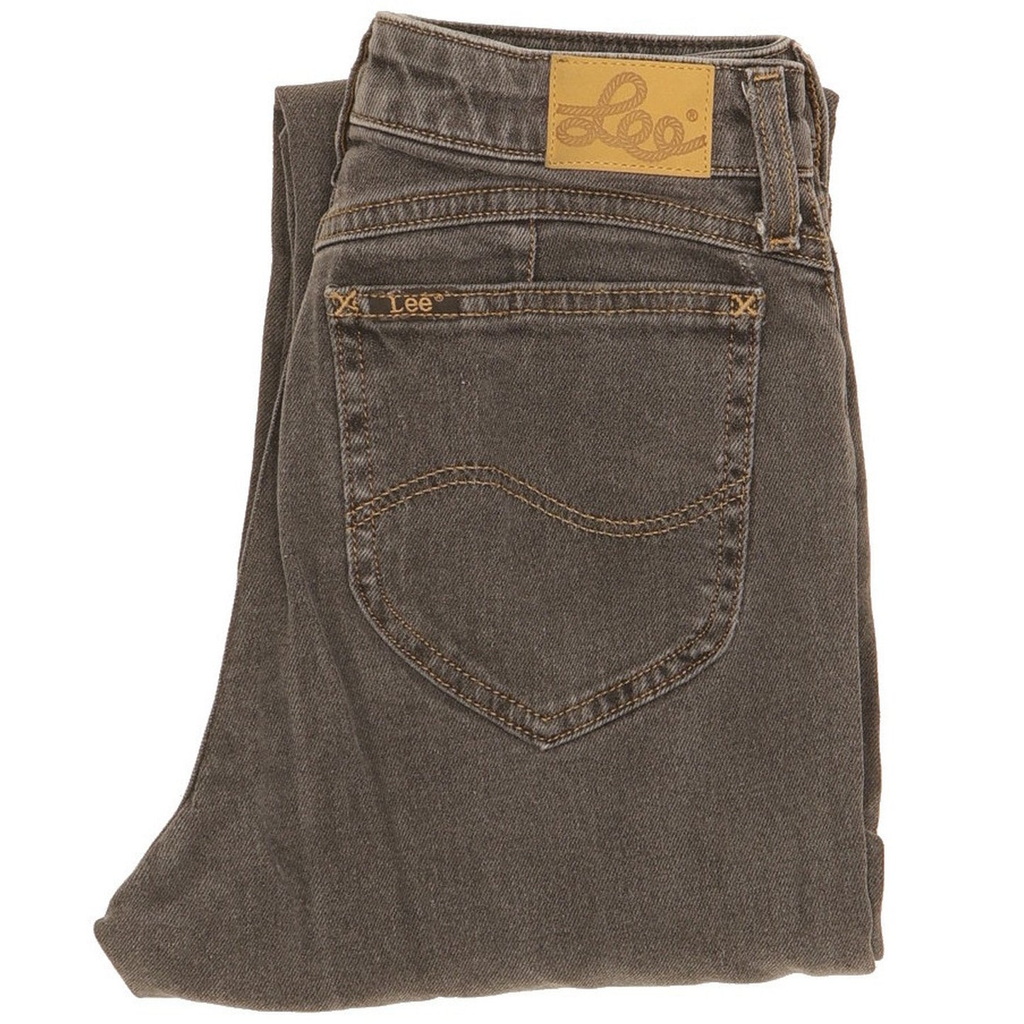 Lee Grey Straight Slim Stretch Jeans High Waisted W24 L27