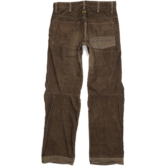 G-Star Elwood 2Tone Men Brown Straight Regular Trousers W32 L34