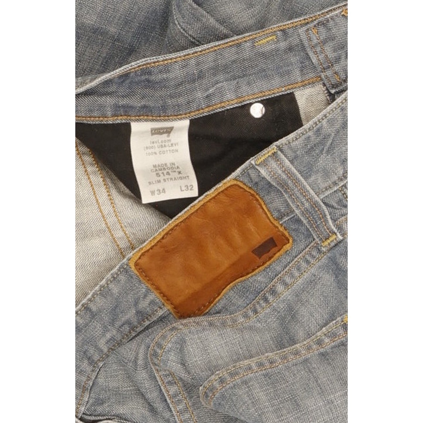 Levi's 514 Men Blue Straight Slim Jeans W34 L32