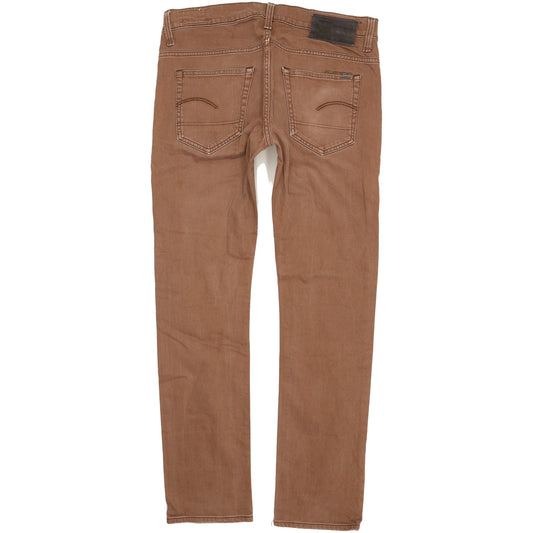 G-Star 3301 Men Brown Straight Slim Stretch Jeans W34 L32