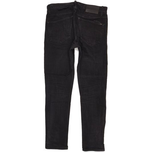 G-Star 3301 Men Black Straight Slim Stretch Jeans W32 L31