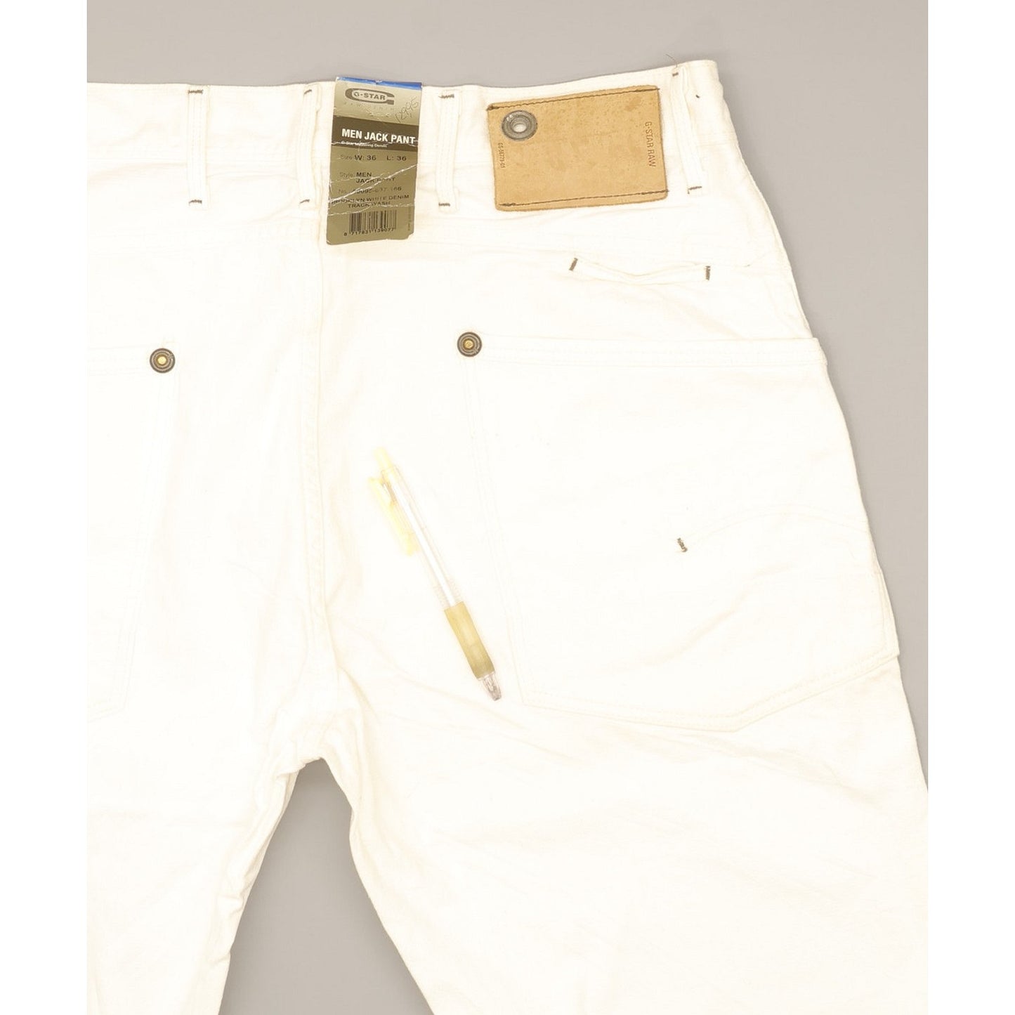 G-Star Jack Men White Straight Regular Jeans W36 L36