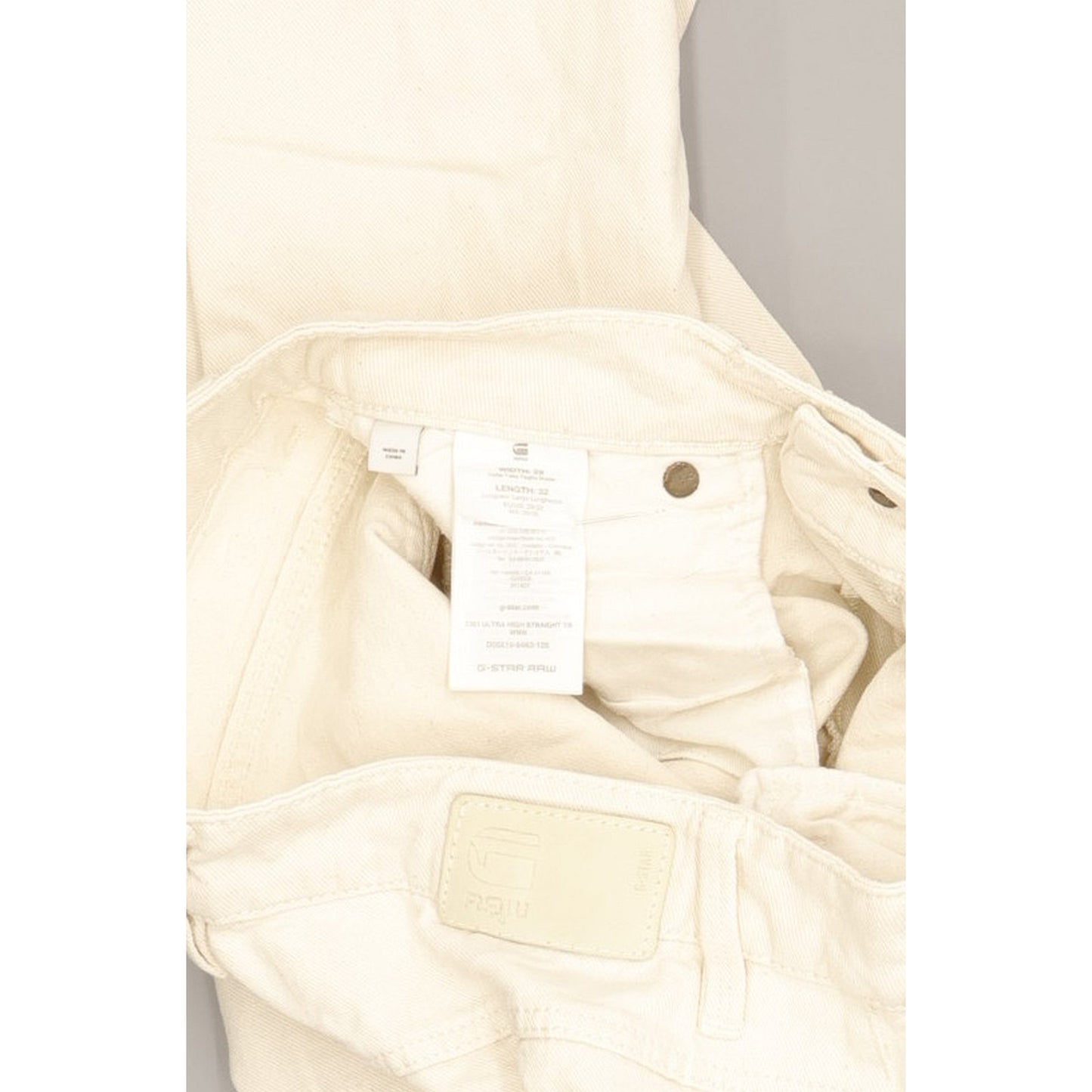G-Star 3301 Ultra Women Beige Straight Slim Jeans W29 L32