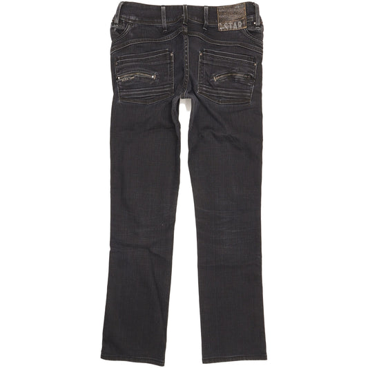 G-Star Berlin Women Black Straight Slim Stretch Jeans W28 L30