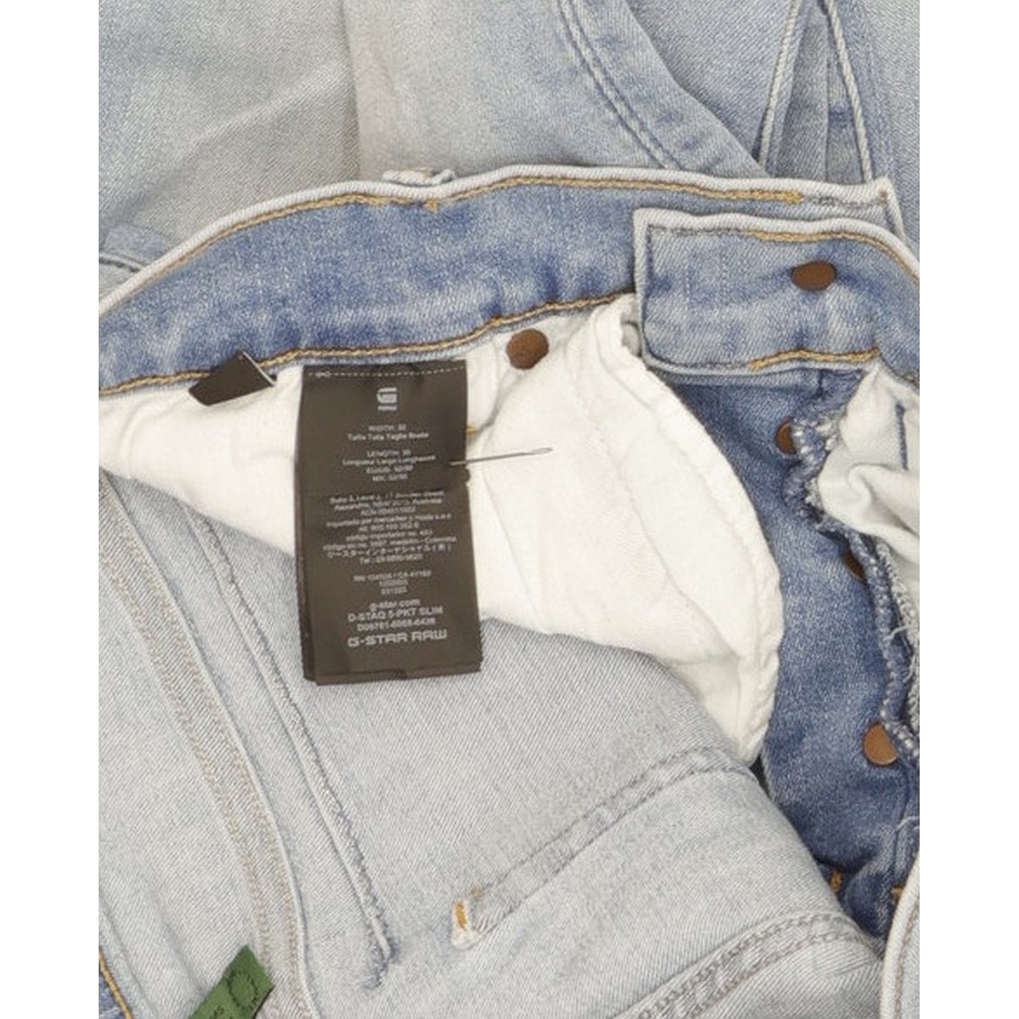 G-Star D-Staq Men Blue Skinny Slim Stretch Jeans W32 L30