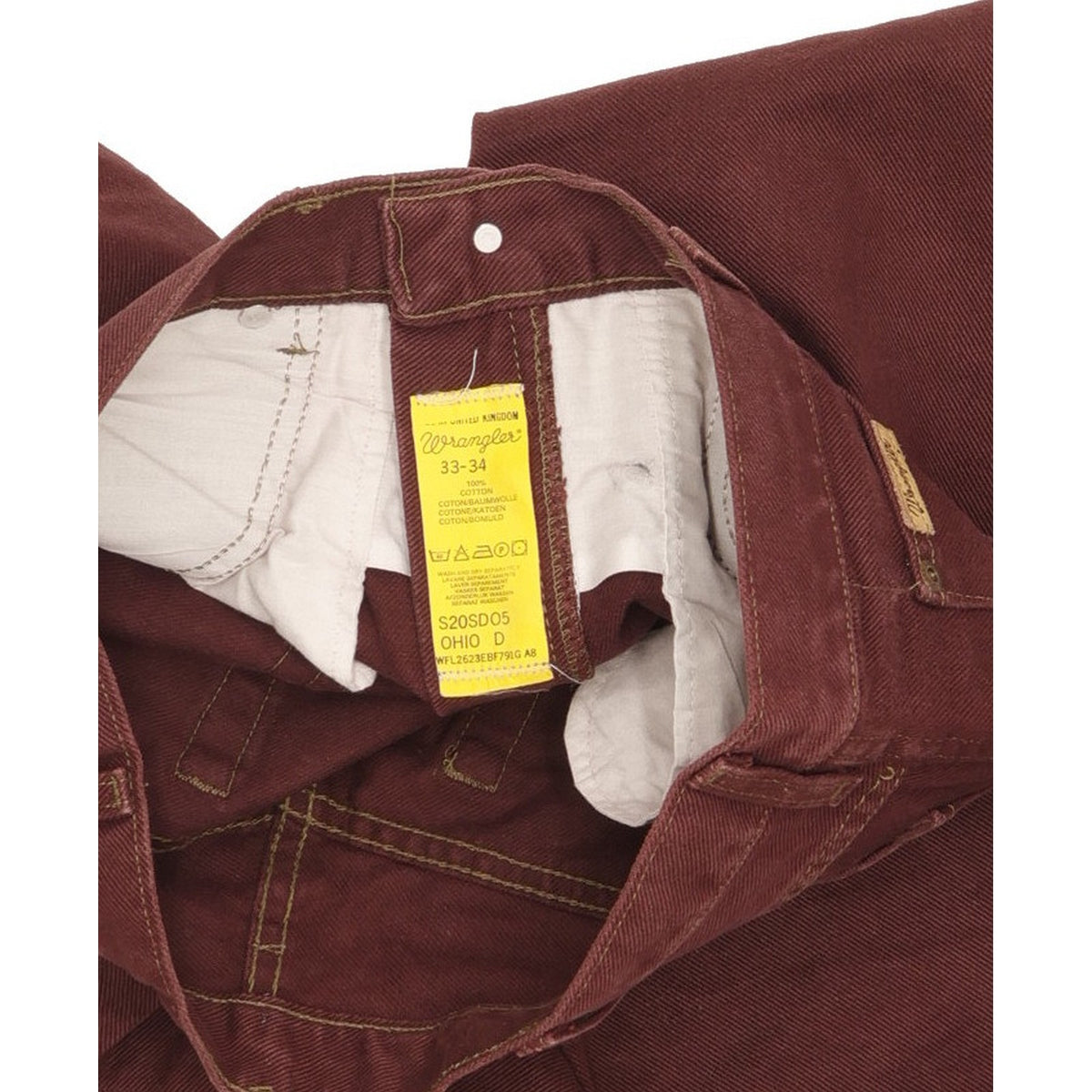 Wrangler Ohio Men Purple Tapered Regular Jeans W33 L34