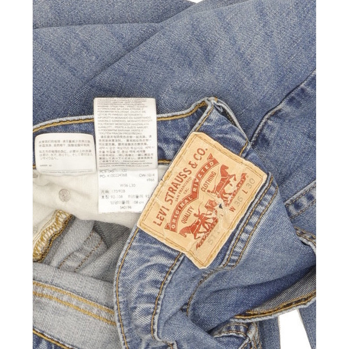 Levi's 511 Men Blue Straight Slim Stretch Jeans W36 L30