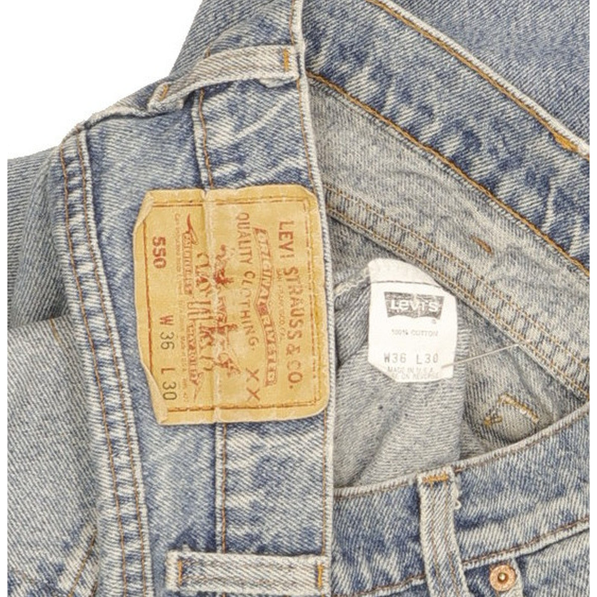 Levi's 550 Made in USA Men Blue Tapered Relaxed Mom Jeans W36 L30