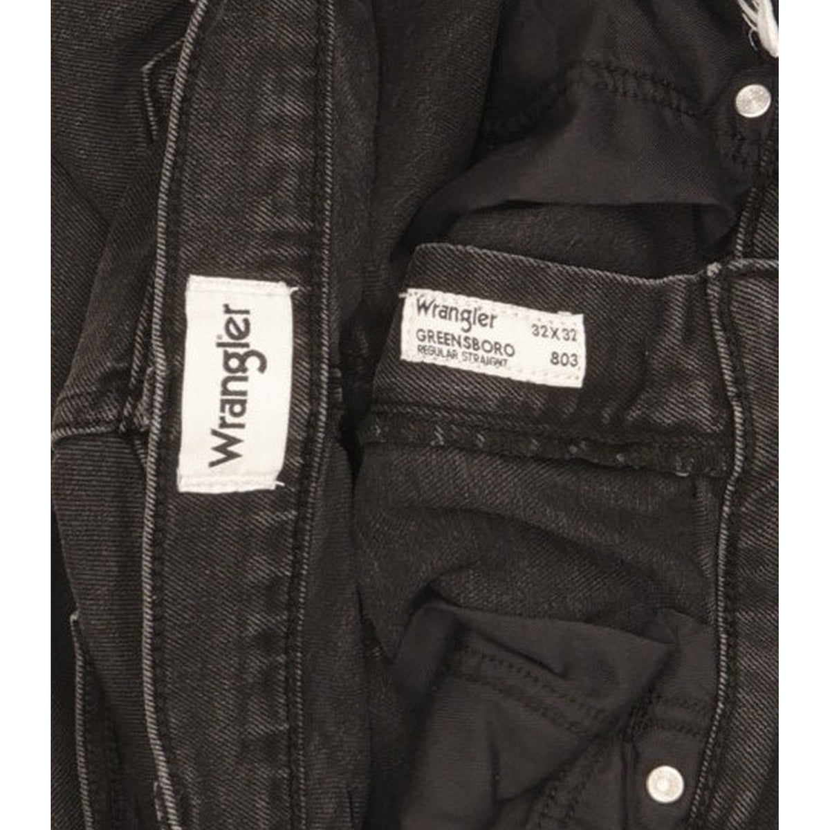 Wrangler Greensboro Men Black Straight Regular Jeans W32 L32