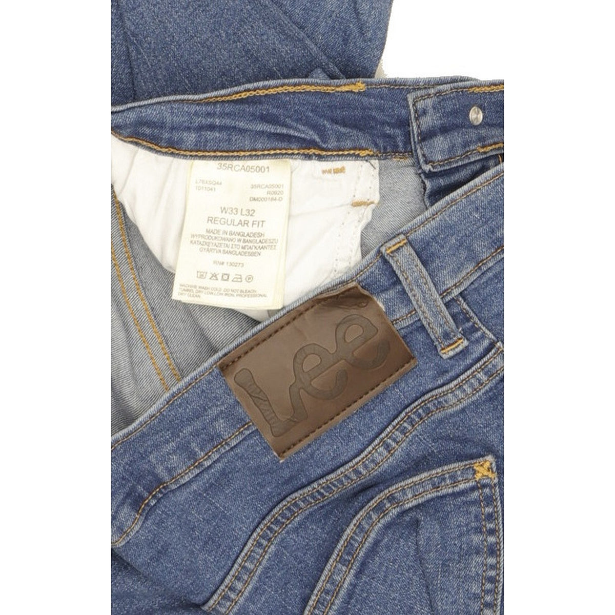 Lee Men Blue Straight Regular Stretch Jeans W33 L32
