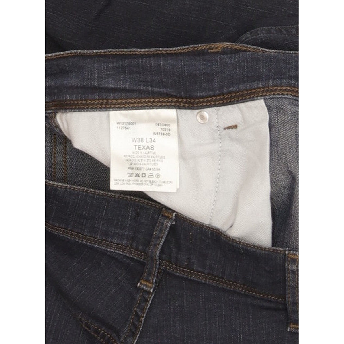 Wrangler Texas Men Navy Straight Regular Stretch Jeans W38 L34