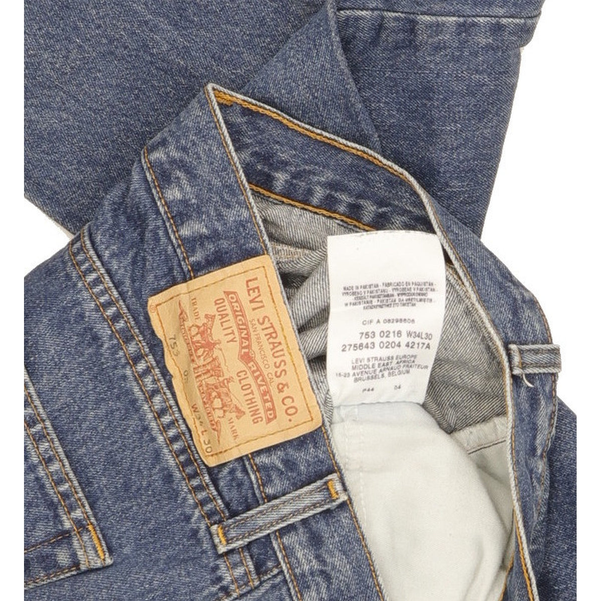 Levi's 753 Men Blue Straight Regular Jeans W34 L30