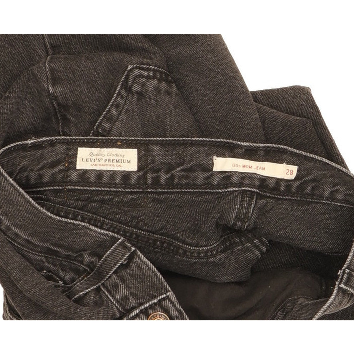 Levi's 80's Black Tapered Relaxed Mom Jeans High Waisted W28 L30