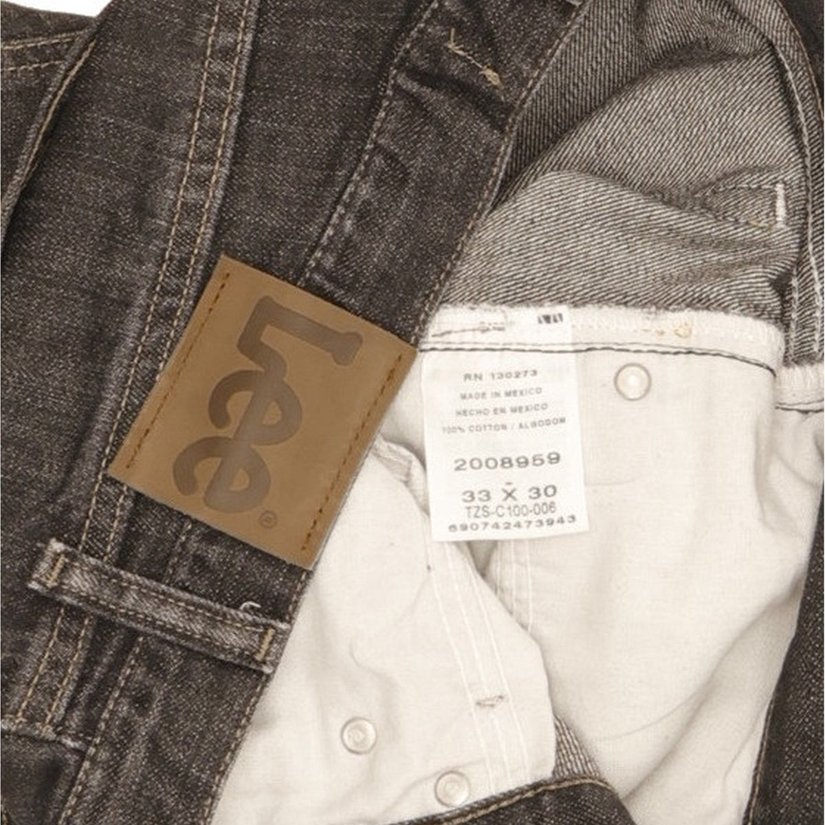 Lee Men Black Straight Regular Jeans W33 L30
