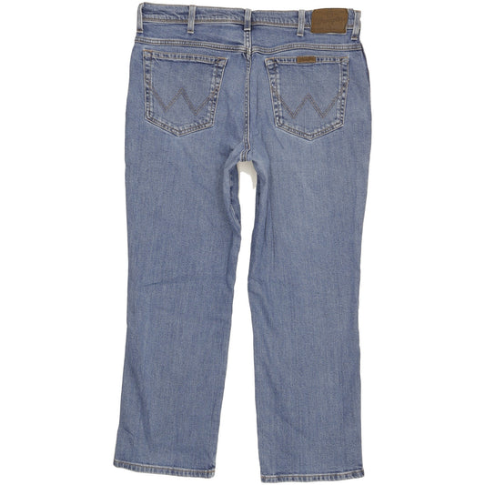 Wrangler Durable Quality Men Blue Straight Regular Stretch Jeans W38 L28