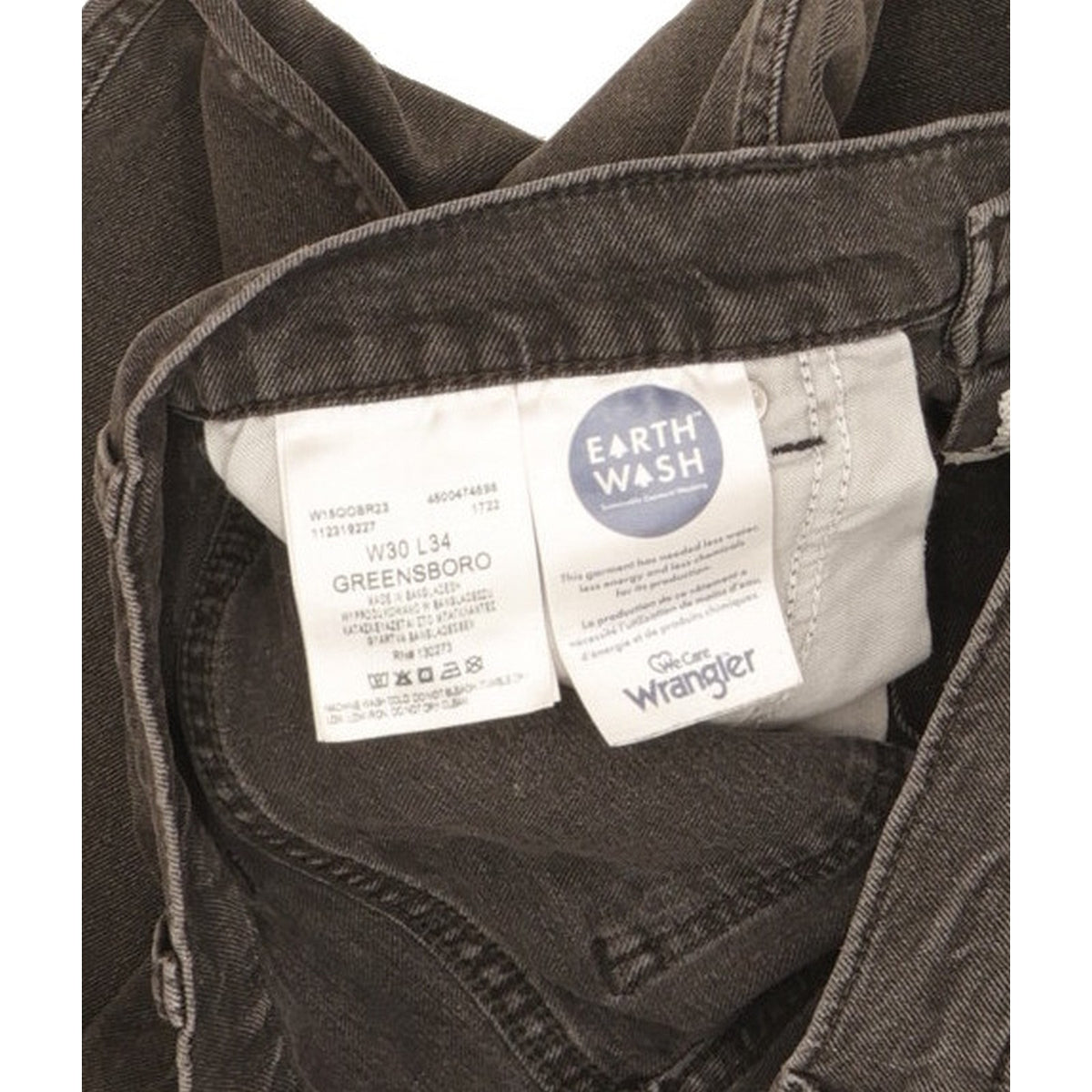 Wrangler Greensboro Men Grey Straight Regular Stretch Jeans W30 L34