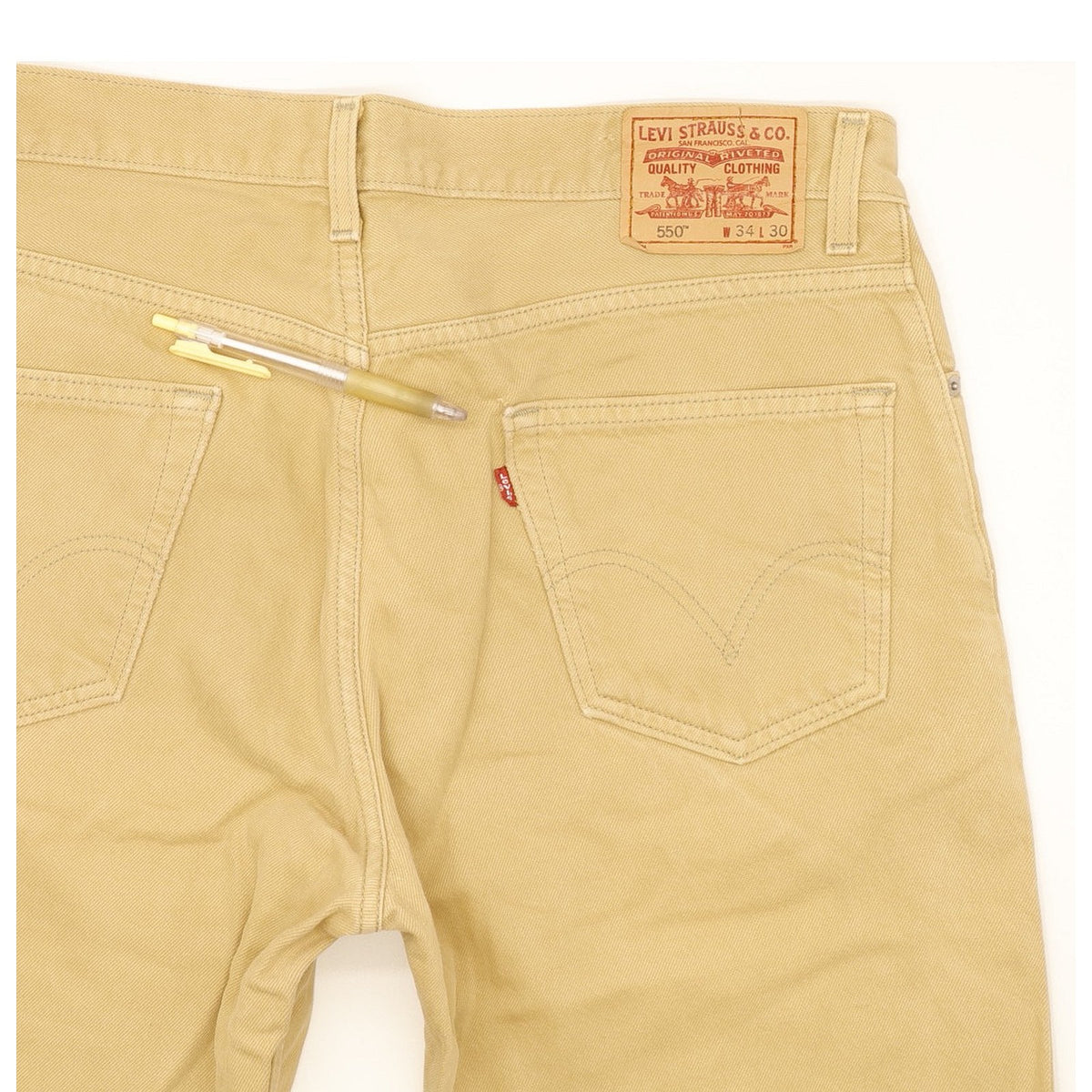 Levi's 550 Men Beige Straight Relaxed Jeans W34 L30
