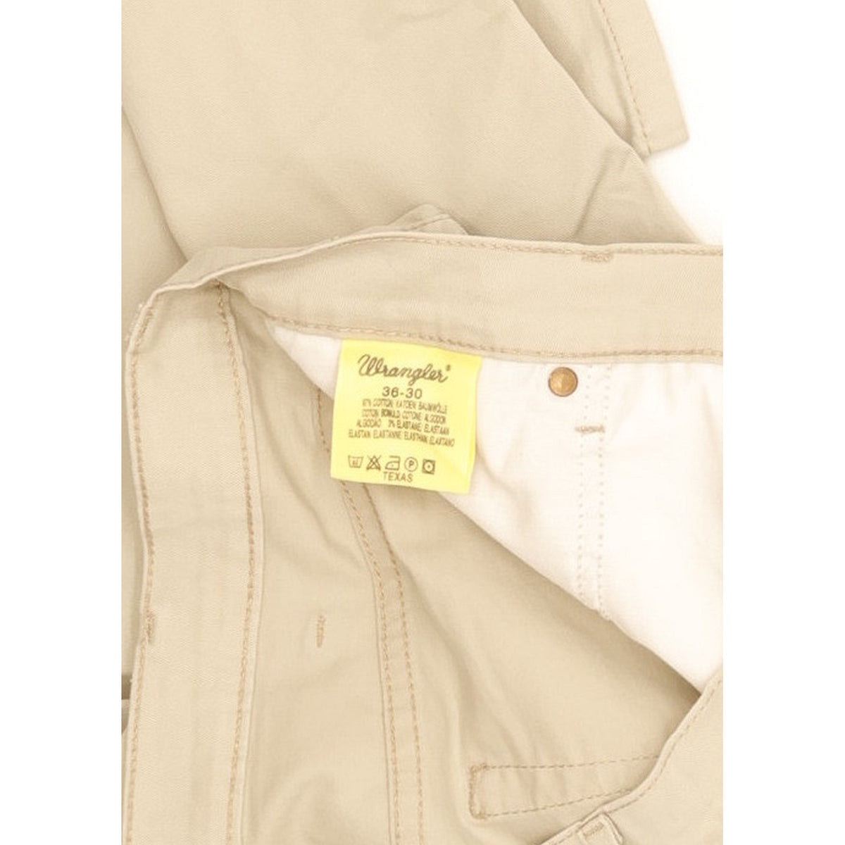 Wrangler Texas Men Beige Straight Regular Stretch Jeans W36 L30
