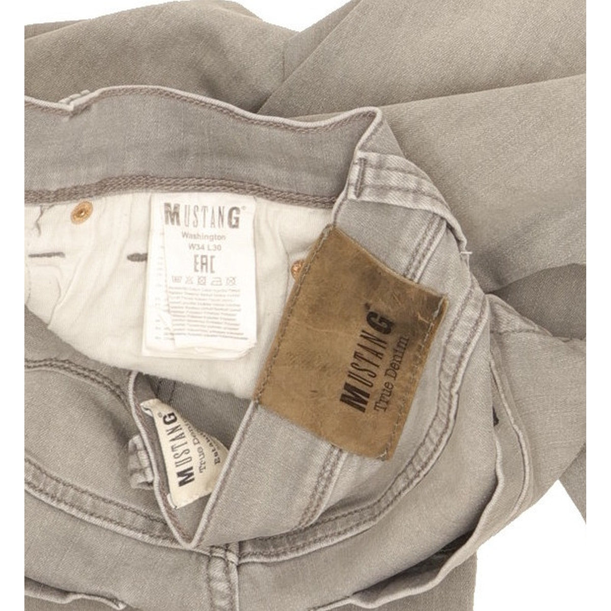 Mustang Washington Men Grey Straight Slim Jeans W34 L30