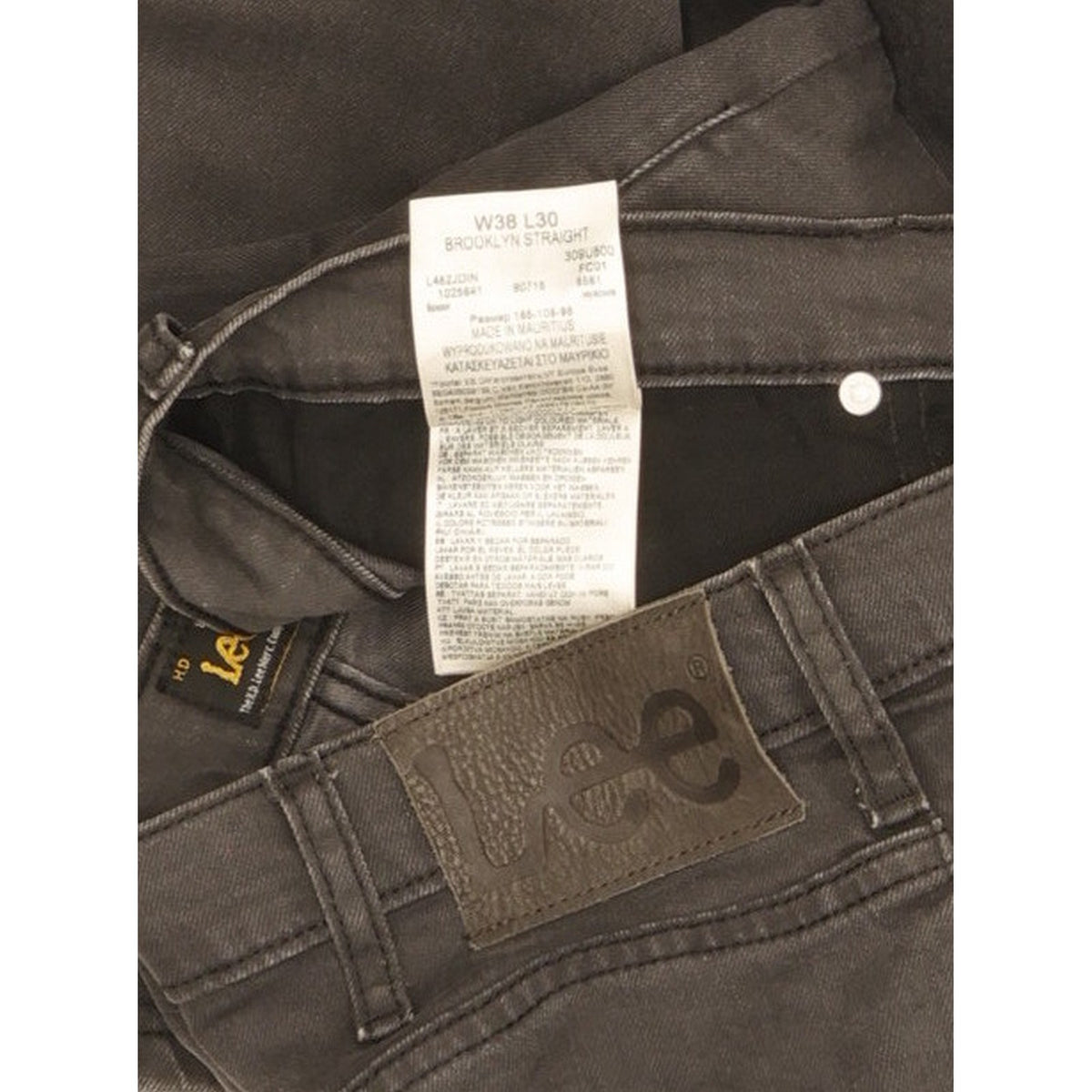 Lee Brooklyn Men Grey Straight Regular Stretch Jeans W38 L30