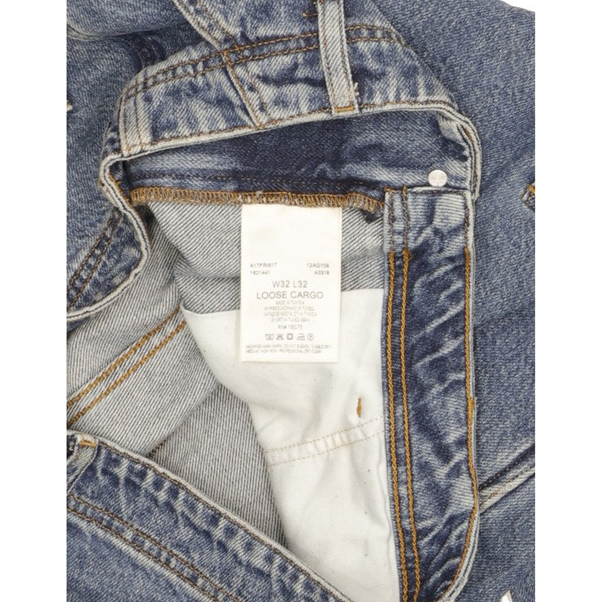 Wrangler Cargo Men Blue Straight Loose Jeans W32 L32