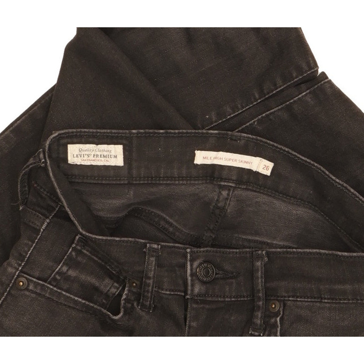 Levi's Mile Women Black Skinny Slim Stretch Jeans W26 L29