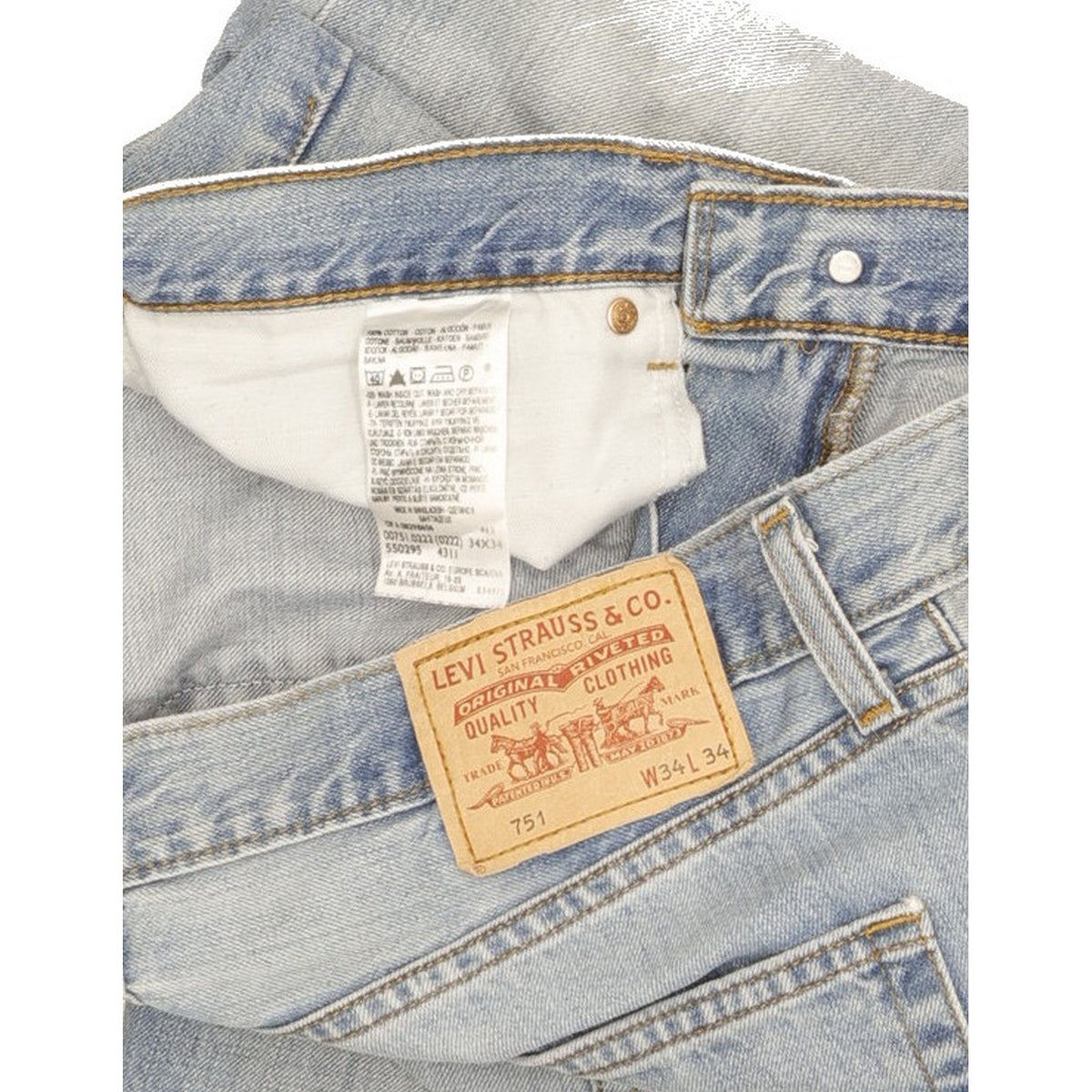 Levi's 751 Men Blue Straight Slim Jeans W34 L34