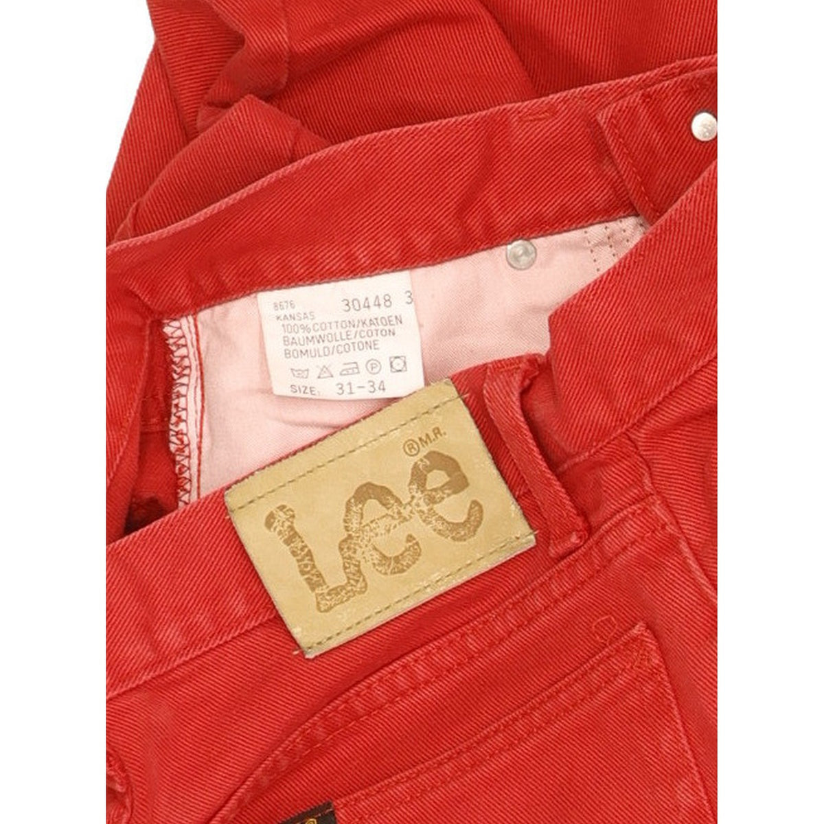 Lee Kansas Men Red Straight Regular Jeans W31 L34
