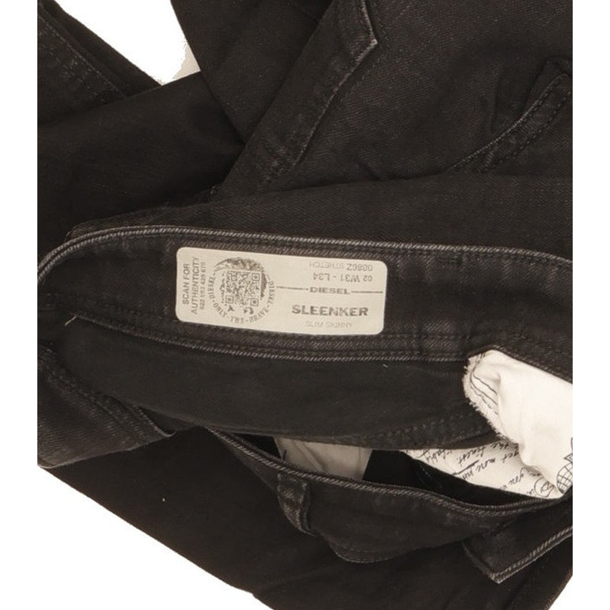 Diesel Sleenker Men Black Skinny Slim Stretch Jeans W31 L34