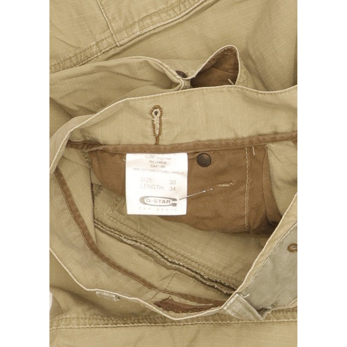 G-Star Army Elwood Men Green Straight Regular Trousers W33 L34