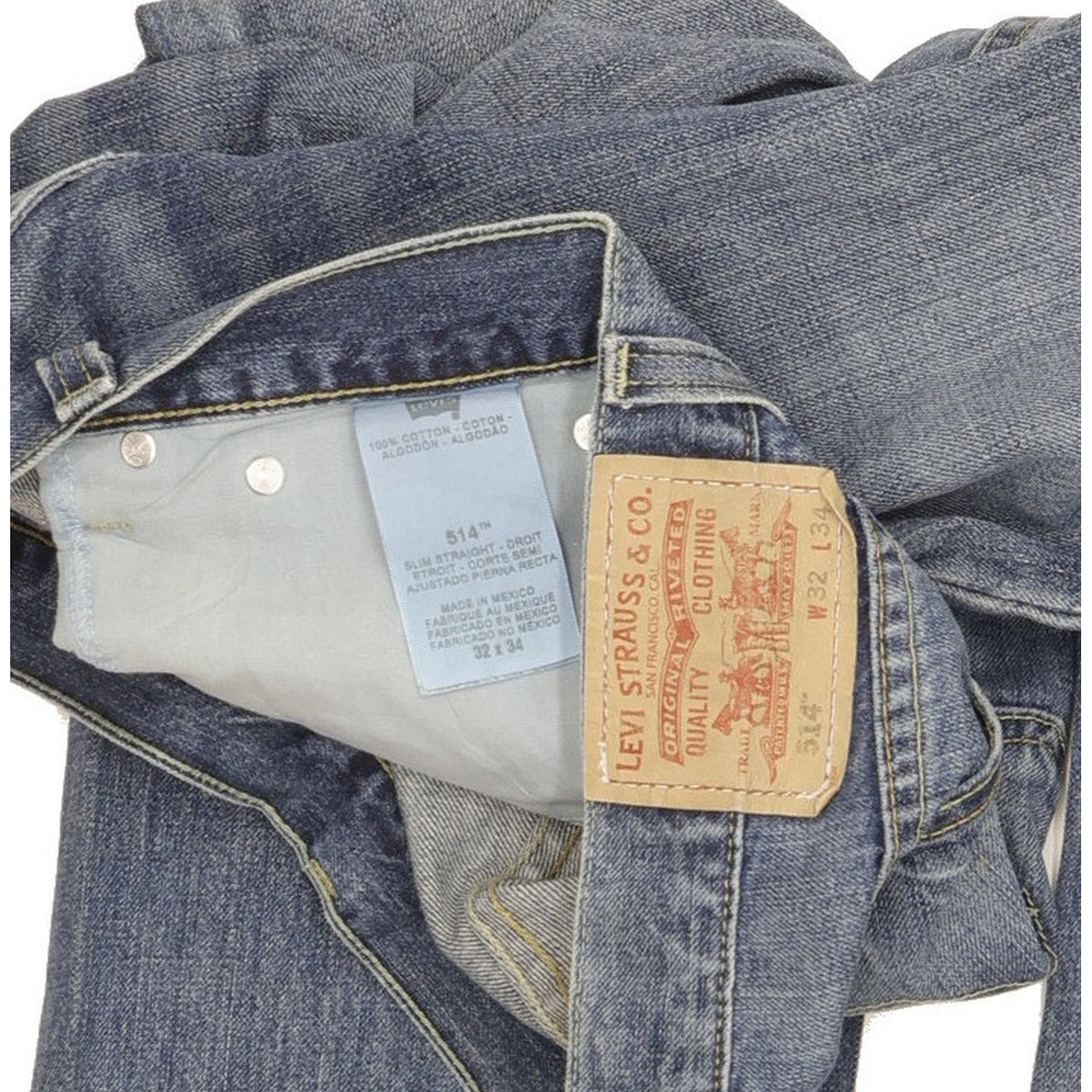 Levi's 514 Men Blue Straight Slim Jeans W32 L34
