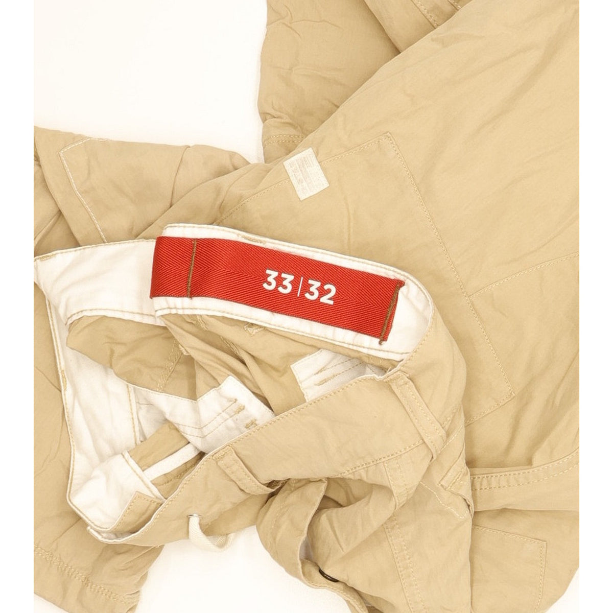 Levi's Men Beige Straight Regular Cropped Stretch Trousers W33 L32