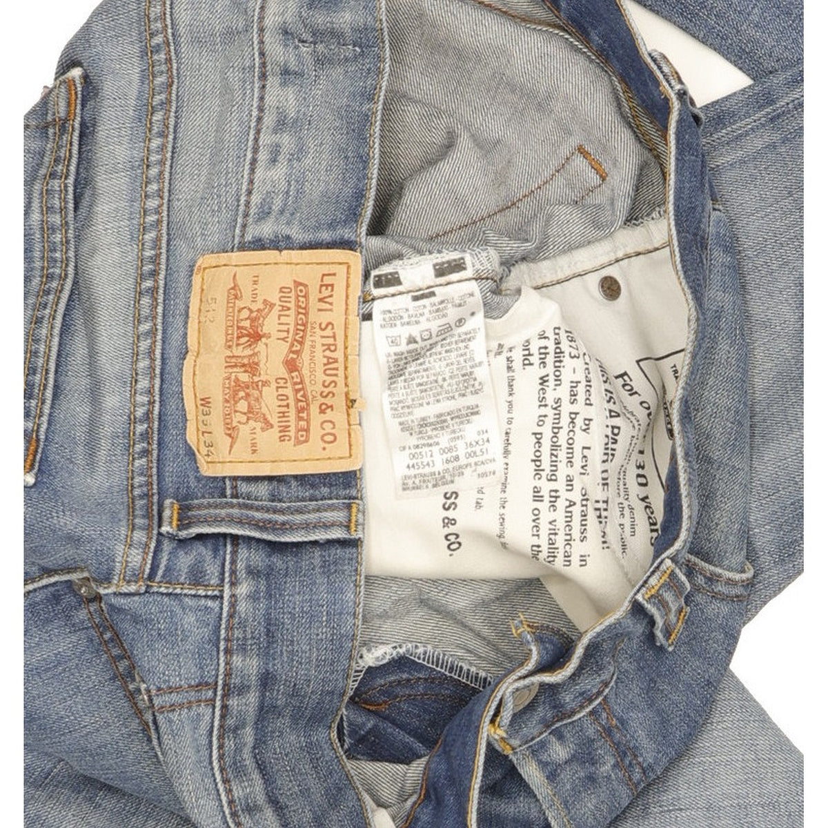 Levi's 512 Men Blue Bootcut Slim Jeans W36 L34