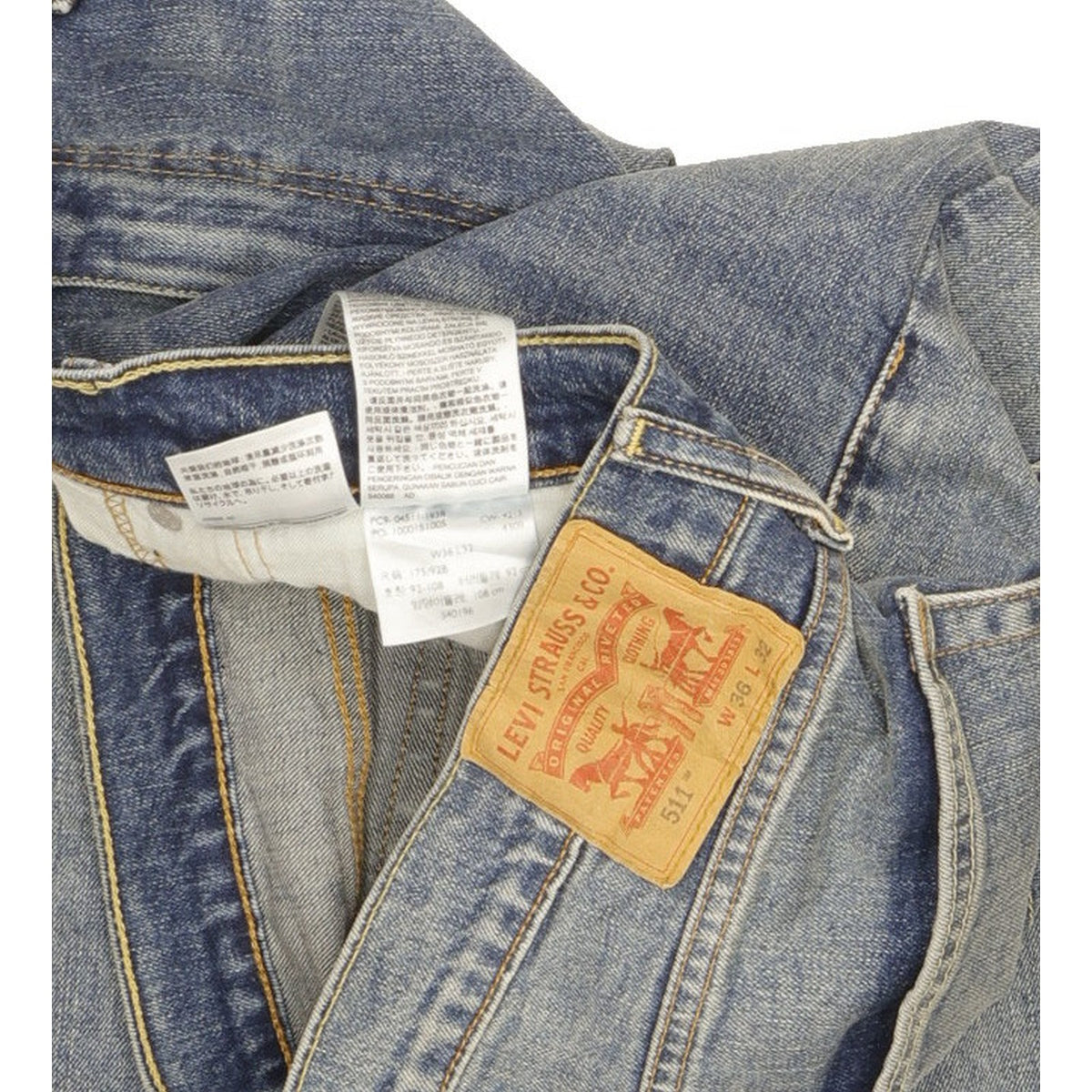 Levi's 511 Men Blue Straight Slim Stretch Jeans W36 L32