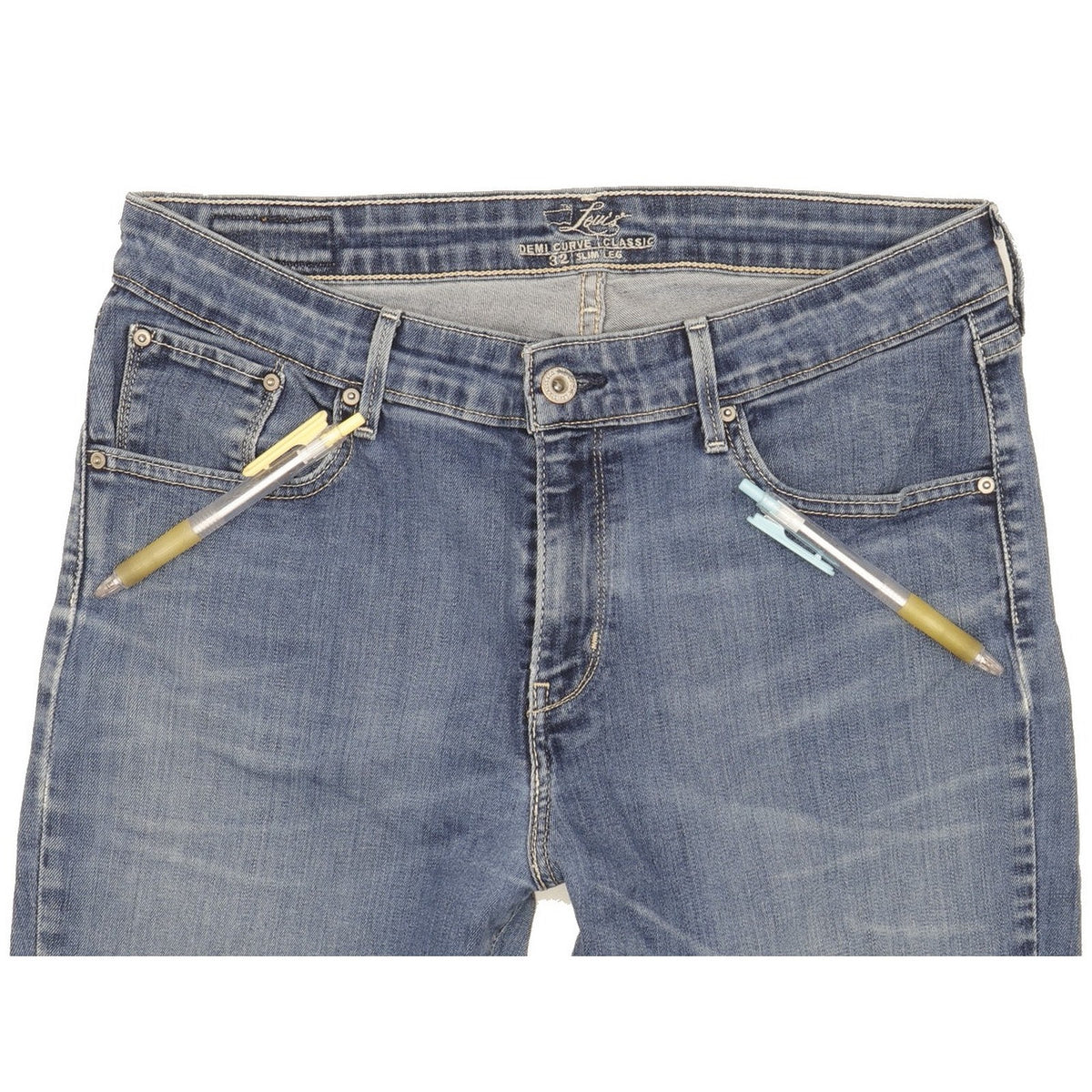 Levi's Demi Curve Women Blue Straight Classic Stretch Jeans W32 L33