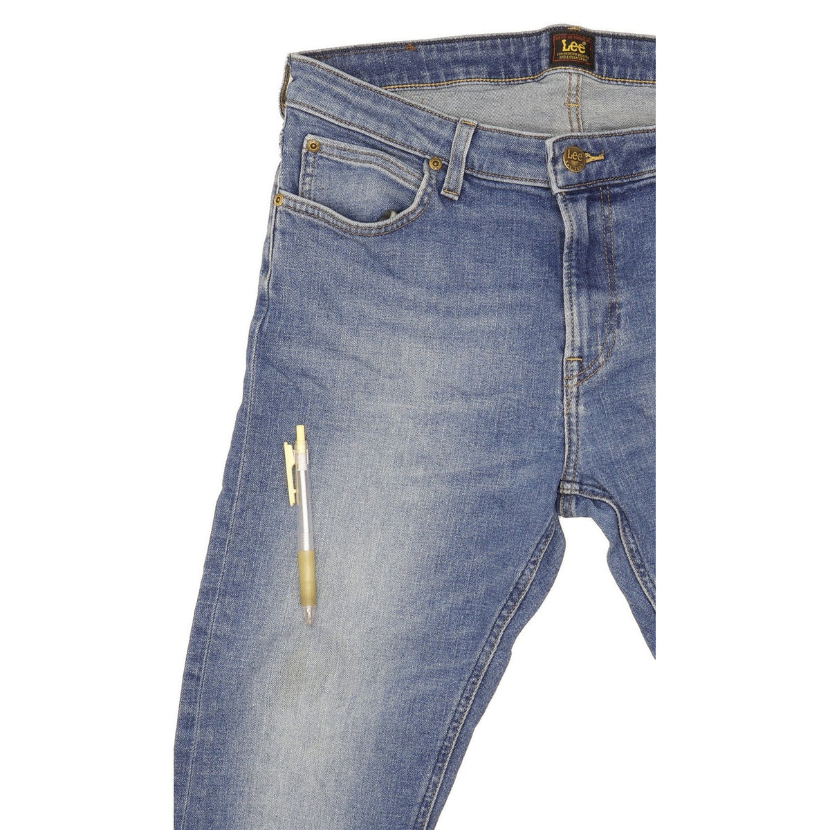 Lee Malone Men Blue Skinny Slim Stretch Jeans W34 L32