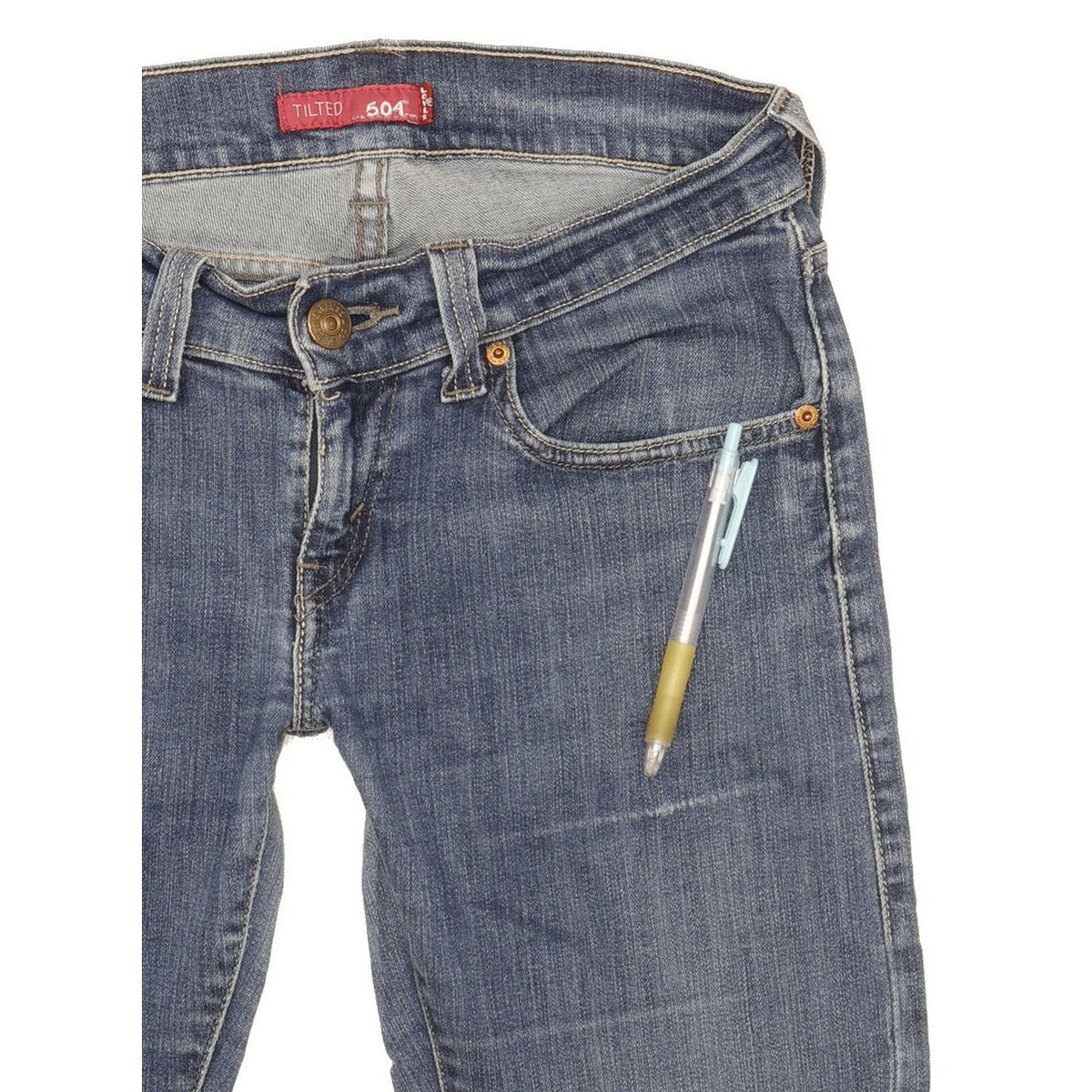 Levi's 504 Women Blue Straight Slim Stretch Jeans W28 L34