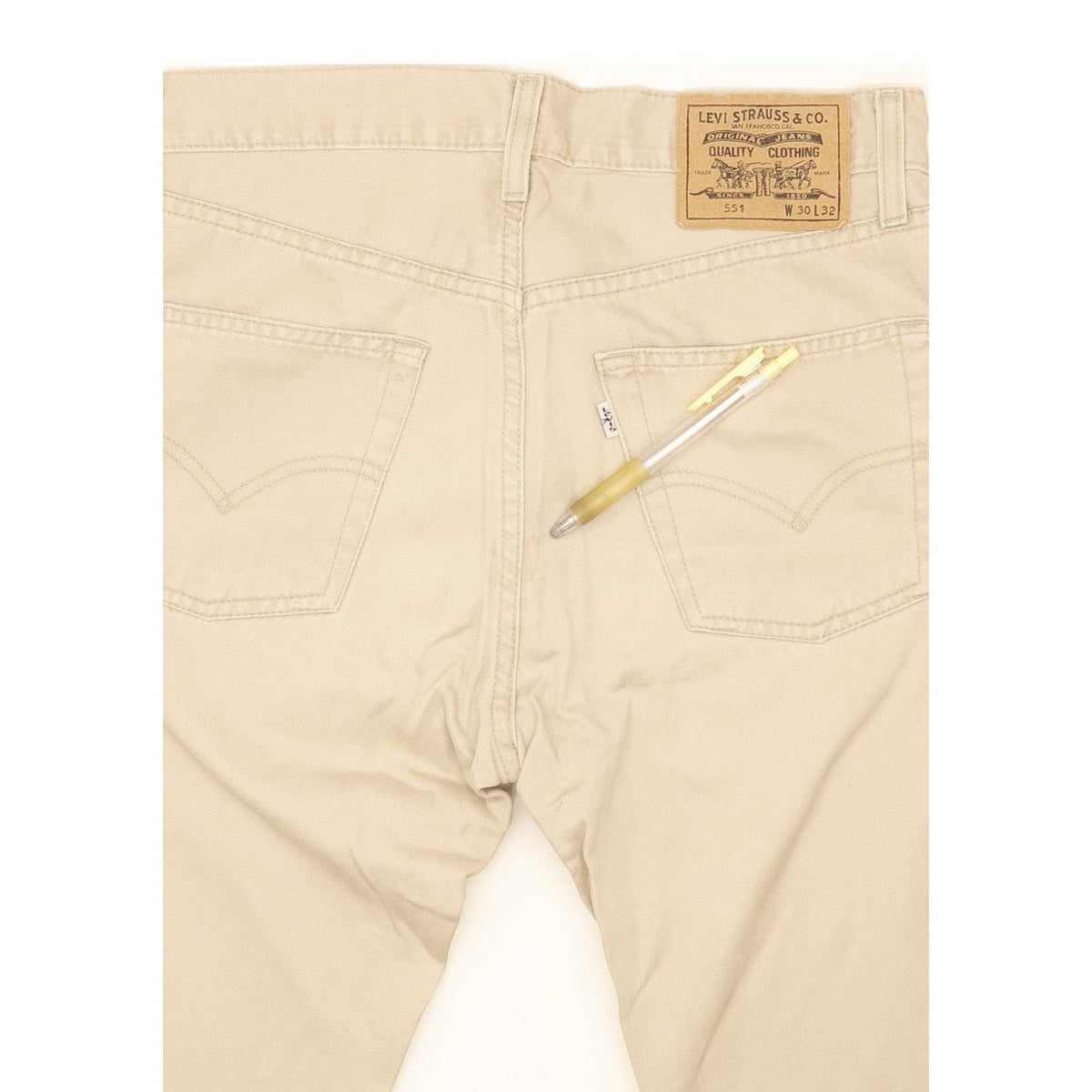 Levi's 551 Men Beige Straight Regular Jeans W30 L32
