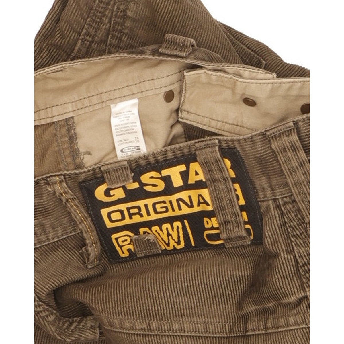 G-Star Trash Elwood Men Brown Straight Regular Trousers W28 L30