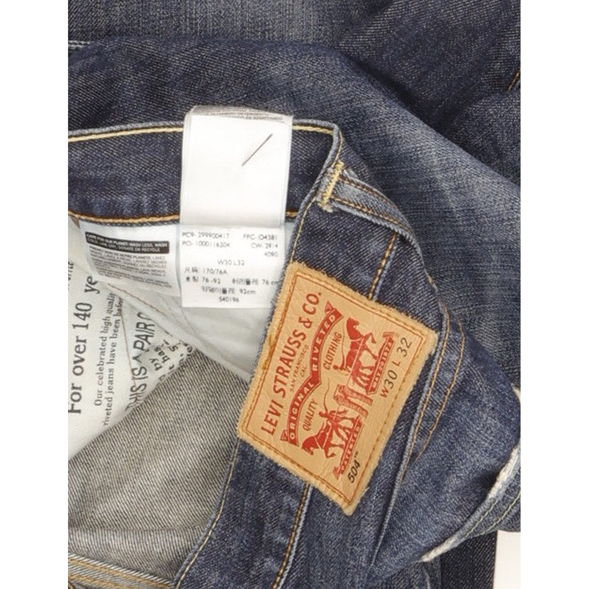 Levi's 504 Men Blue Straight Regular Jeans W30 L32