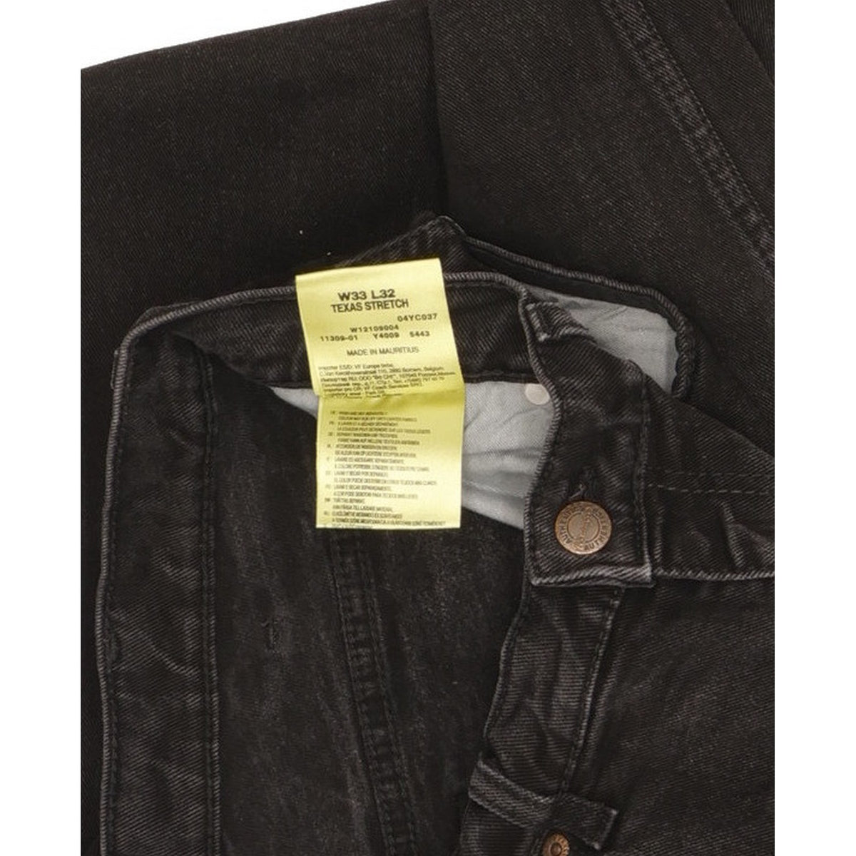 Wrangler Texas Men Black Straight Regular Stretch Jeans W33 L32