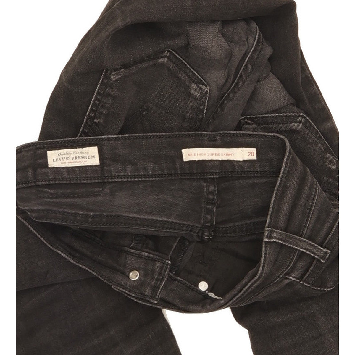 Levi's Mile Women Black Skinny Slim Stretch Jeans W28 L33