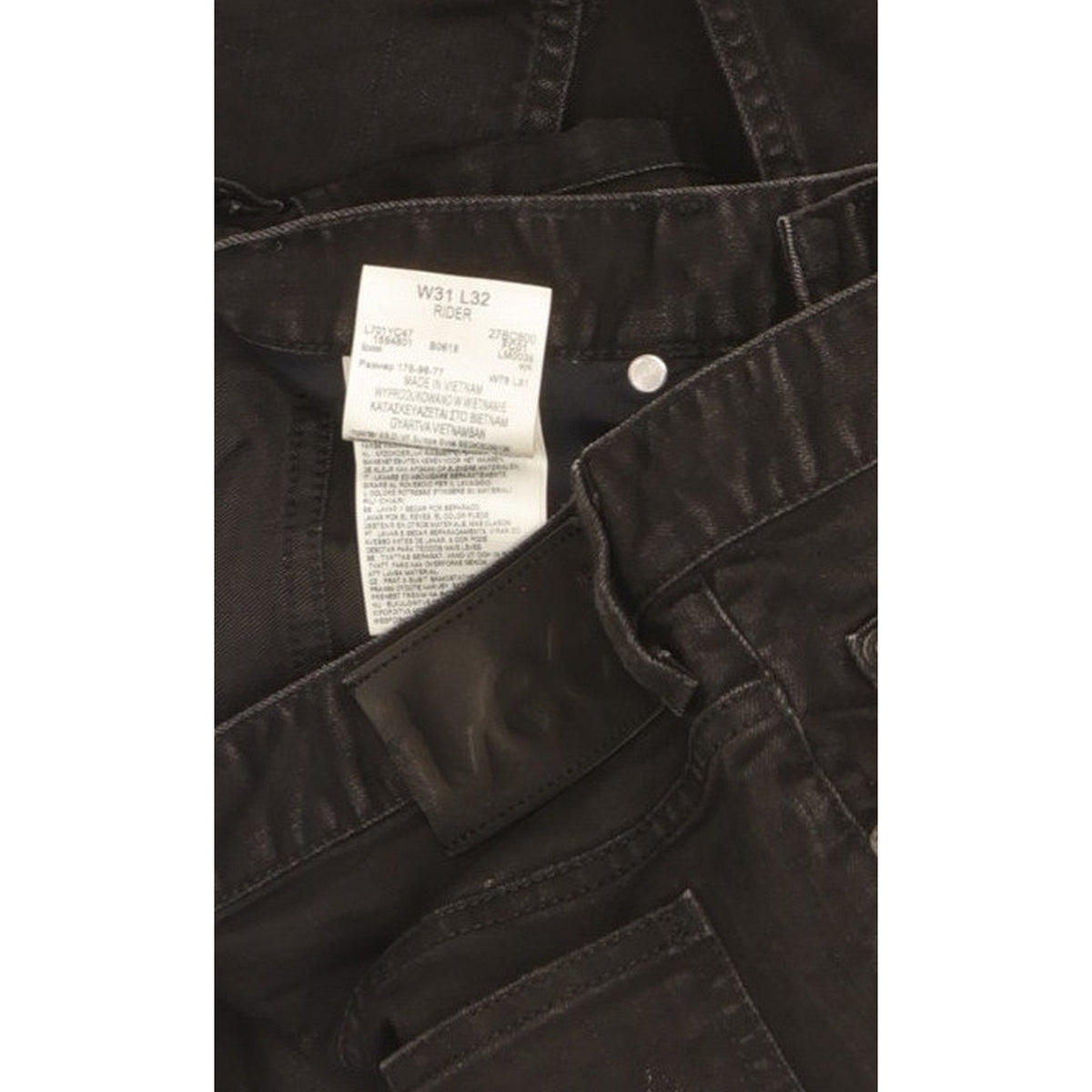 Lee Rider Men Black Skinny Slim Stretch Jeans W31 L32