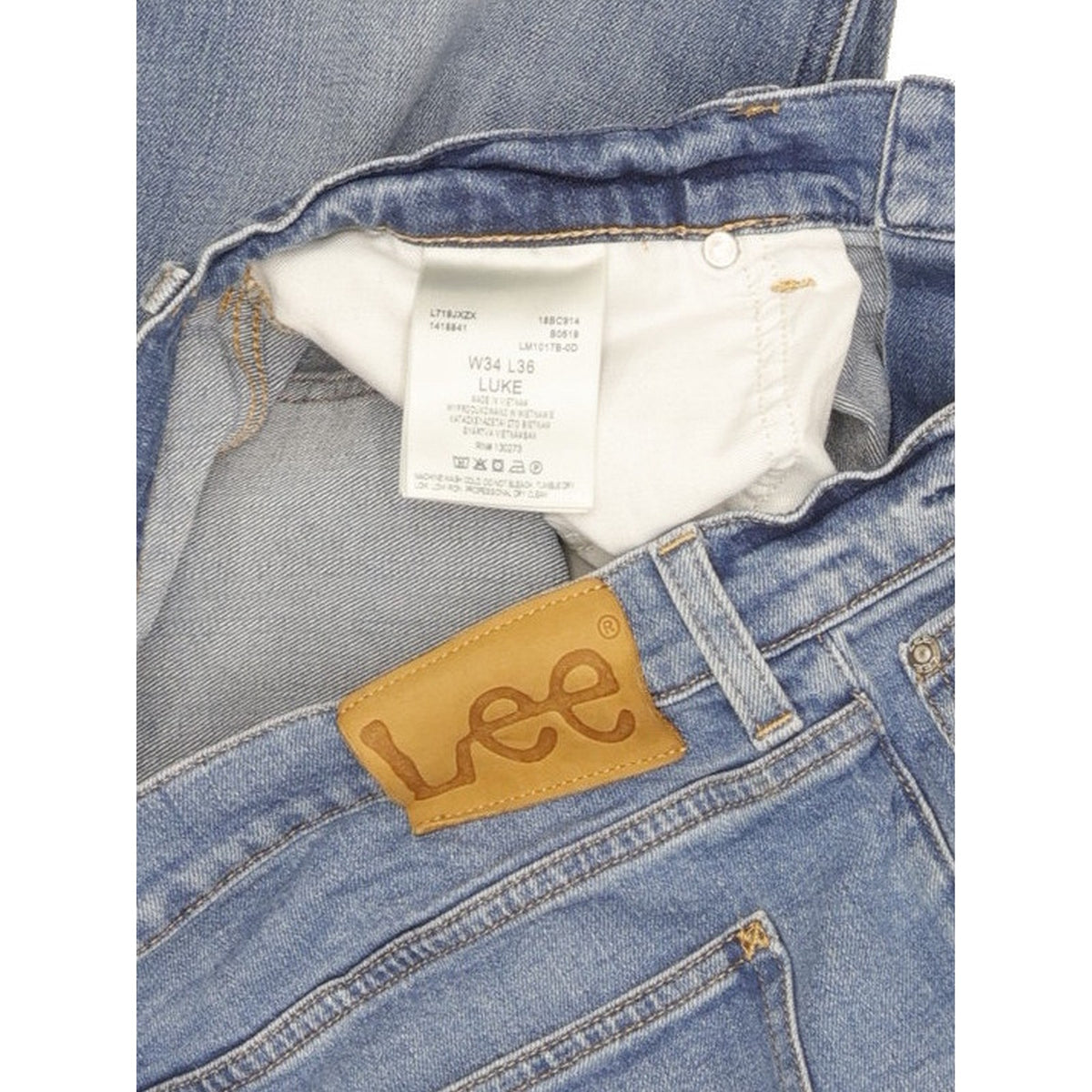 Lee Luke Men Blue Skinny Slim Stretch Jeans W34 L36